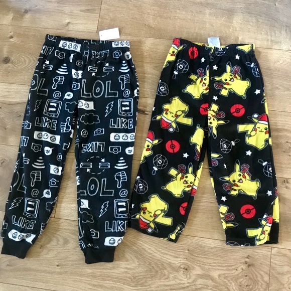 Pokemon Other - Little Boys Pikachu Fleece Sleep Bottom Bundle NWT